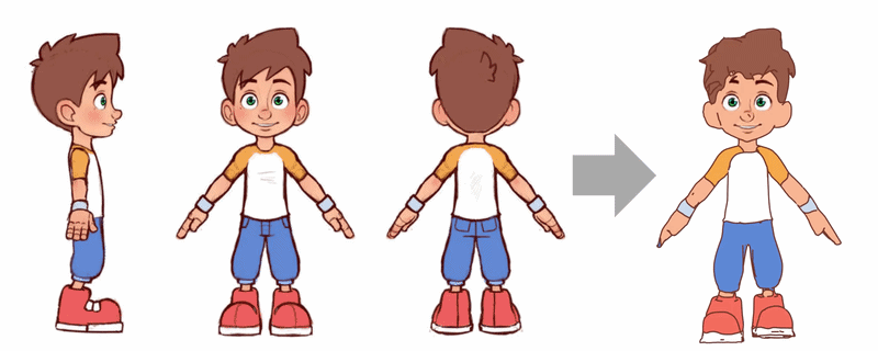 3D Character Reconstruction from Hand-drawn Model Sheets